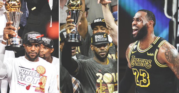 Lebron Becomes 1st Player Ever to Win NBA Titles with 3 Different Teams